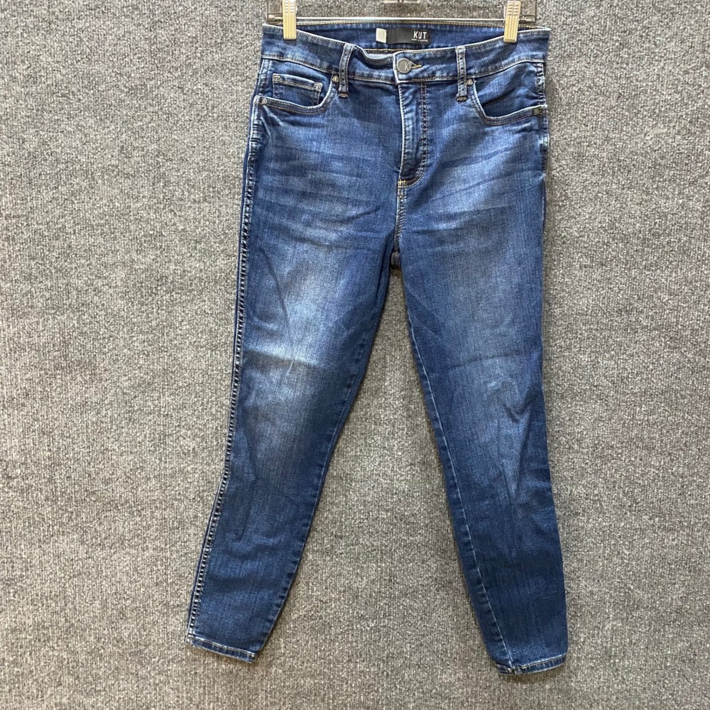 Kut from the Kloth Donna Fab Ab High Rise Ankle Skinny Jeans Blue Size 6 1601